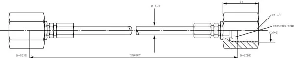 Spradow - MPSW200 - Messpunkt-Schlauch TL=200 M16X2 Ueberwurfmutter (2x)