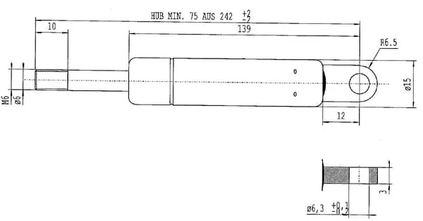 Stabilus - CA049271 - Gasfeder D242mm 100N Stabilus