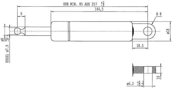 Stabilus - CA052507 - Gaszylinder