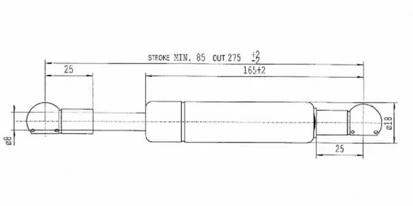 Stabilus - CA069167 - Gasdruckfeder Tuer Belos