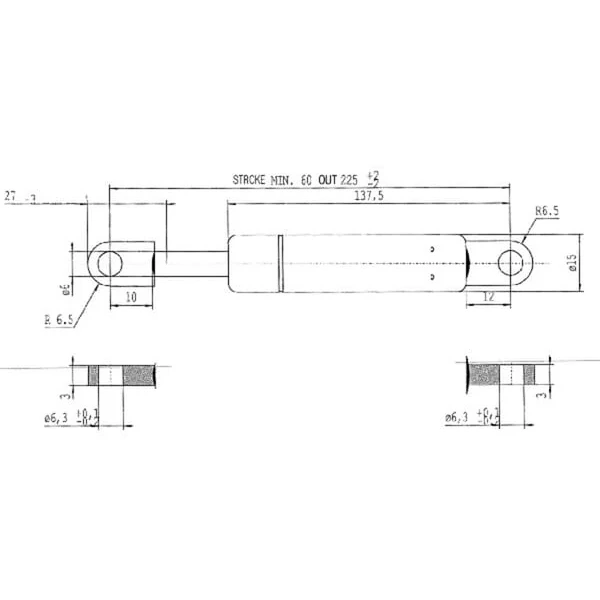 Stabilus - CA070386 - Gasdruckfeder l225mm 120N Stabilus