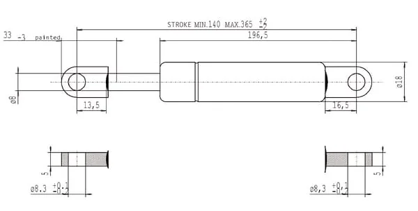 Stabilus - CA084360 - Gasdruckfeder D365mm 500N Stabilus