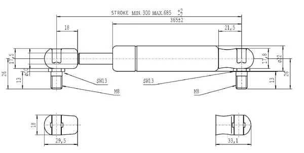 Stabilus - CA085294 - Gasdruckfeder L685mm 700N