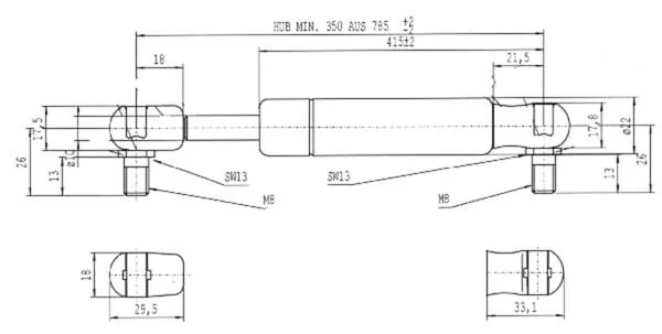 Stabilus - CA085332 - Gasfeder D785-700N