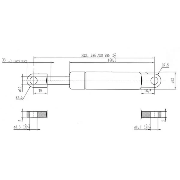 Stabilus - CA095281 - Gasdruckfeder l885mm 600N