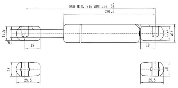 Stabilus - CA1409FH - Gasdruckdaempfer Heckscheibe Agrotron