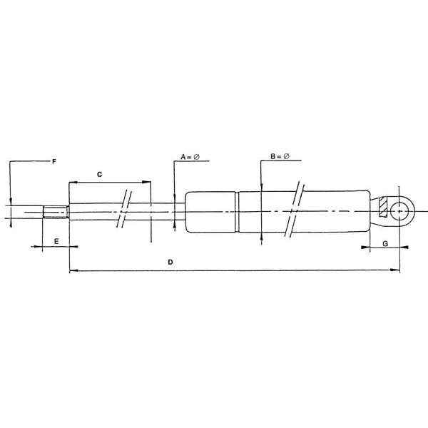 Stabilus - CA2748HF - Gasfeder L192,5mm 400N Stabilus