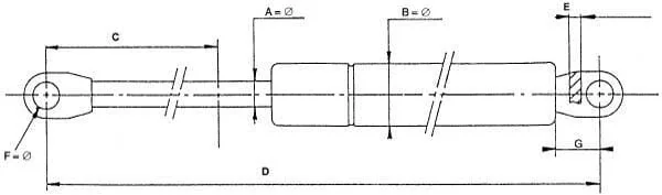 Stabilus - CA287571 - Gasfeder L500 - 280 N