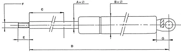 Stabilus - CA288616 - Gasdruckfeder D215mm 180N Stabilus