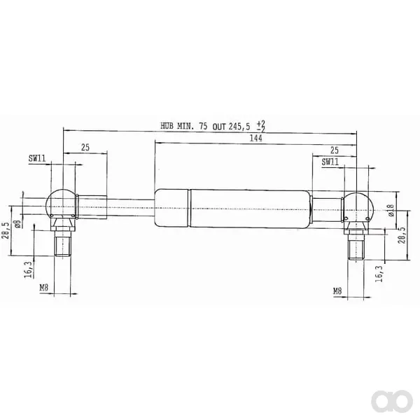 Stabilus - CA313718 - Gasdruckfeder L245,5mm 300N Stabilus