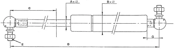 Stabilus - CA5031DG - Gasdruckfeder Laenge 315,5mm 150N Stabilus
