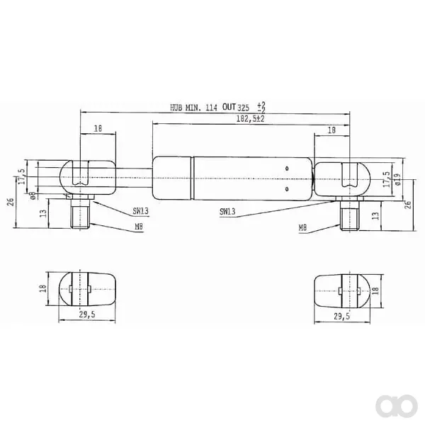 Stabilus - CA676594 - Gasdruckfeder L325mm 200n Stabilus