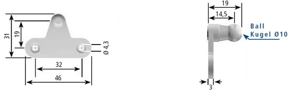 Stabilus - CA7592TM - Halterung Fuer Gasdruckfedern und Daempfer
