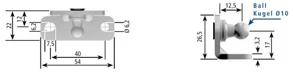 Stabilus - CA8262WE - Halterung Fuer Gasdruckfedern und Daempfer