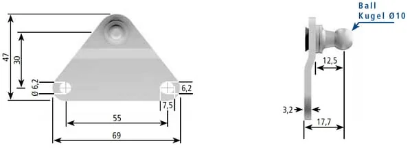Stabilus - CA8265WQ - Halterung Fuer Gasdruckfedern und Daempfer