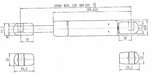 Stabilus - CA844357 - Gasdruckfeder L325mm 200N Stabilus