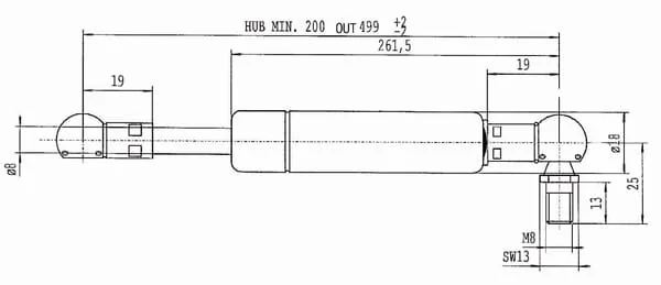 Stabilus - CA977861 - Gasfeder L499-170N