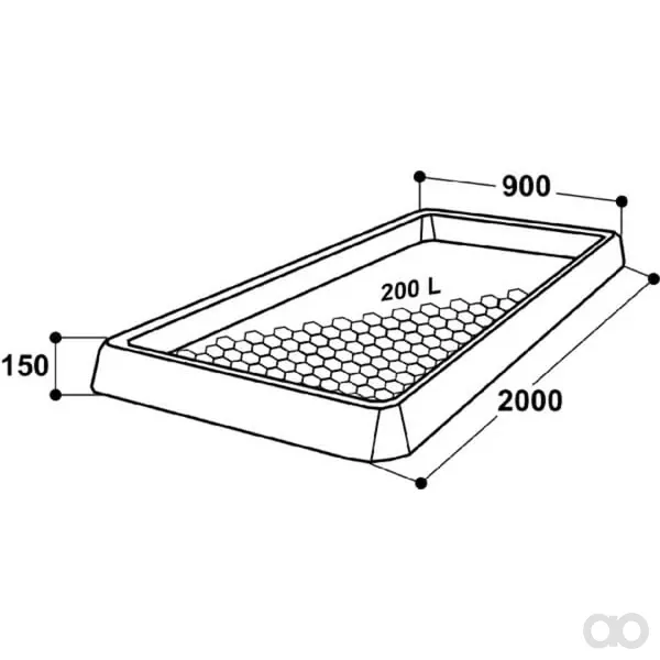 Suevia - SU1600160 - Desinfektionstonne Aus Polyethylen In Gruener Farbe 200 l 2000x900x150mm Suevia