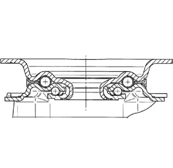 Tente - 3470DVJ125P62 - Lenkrollen mit schwarzem Gummireifen