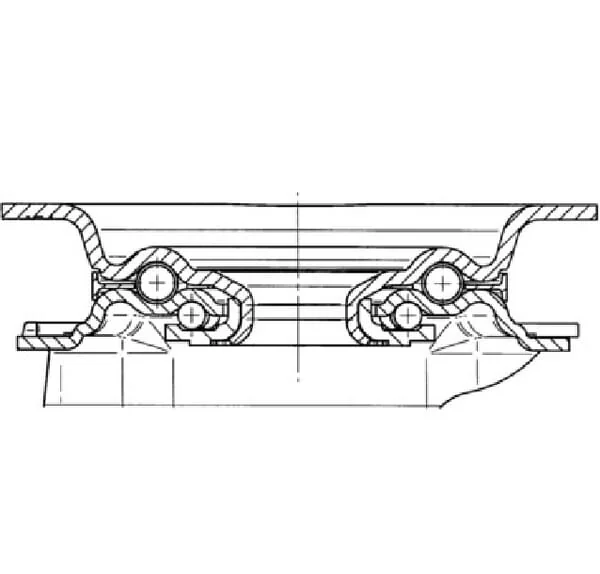 Tente - 3470DVR200P63 - Lenkrollen mit schwarzem Gummireifen