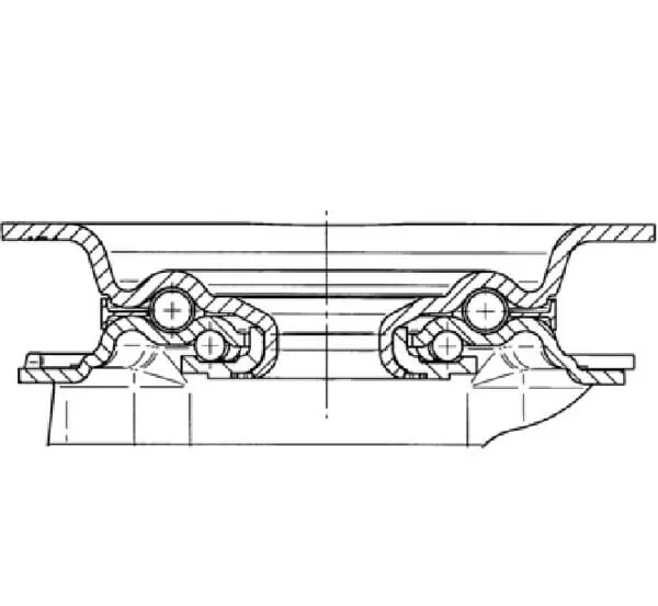 Tente - 3470PIR200P63 - Lenkrollen mit grauem Gummireifen