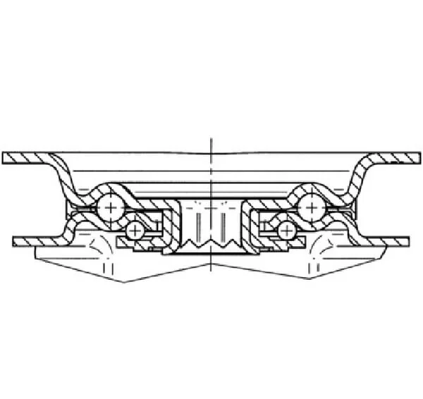 Tente - 3477DVJ125P62 - Lenkrollen mit schwarzem Gummireifen