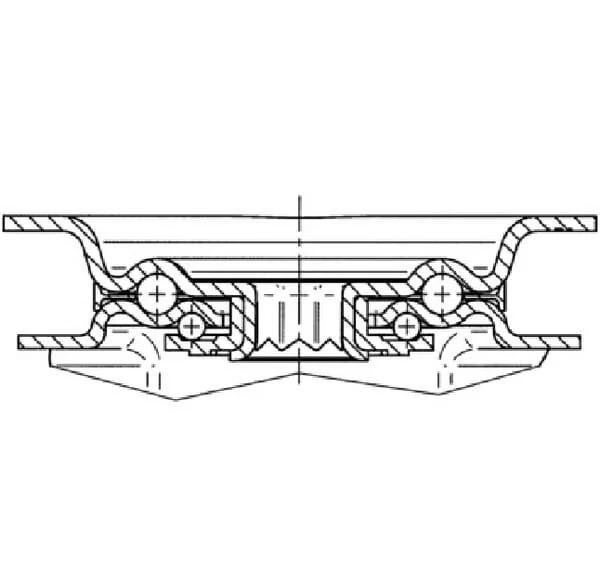 Tente - 3477DVR200P63 - Lenkrollen mit schwarzem Gummireifen