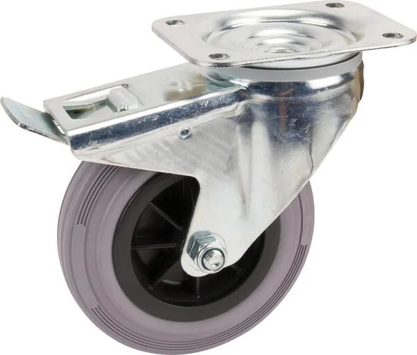 Tente - 3477PIR160P63 - Lenkrollen mit schwarzem Gummireifen