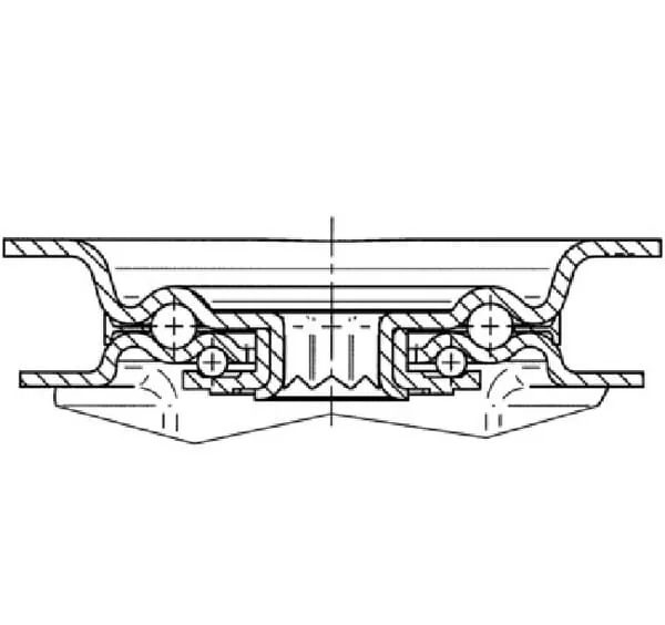 Tente - 3477PIR200P63 - Lenkrollen mit schwarzem Gummireifen