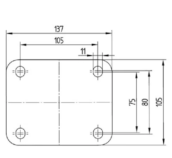 Tente - 3477UAR160P63 - Lenkrollen mit Polyurethan-Laufbelag
