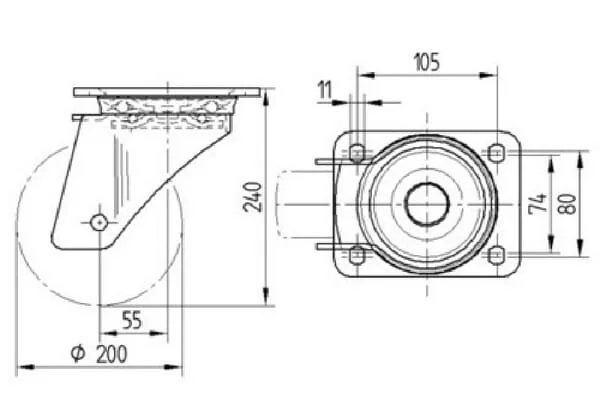 Tente - 4680IEP200P63 - Hochleistungsraeder mit Polyurethan-Laufbelag