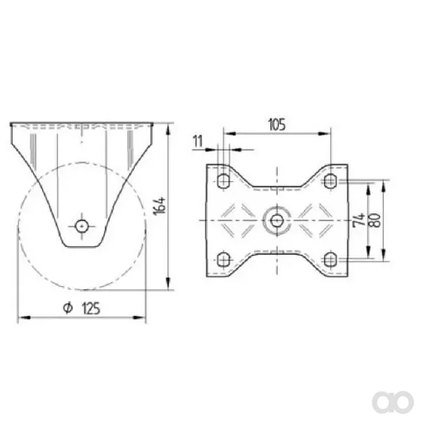 Tente - 4688IEP125P63 - Starrrolle 125mm