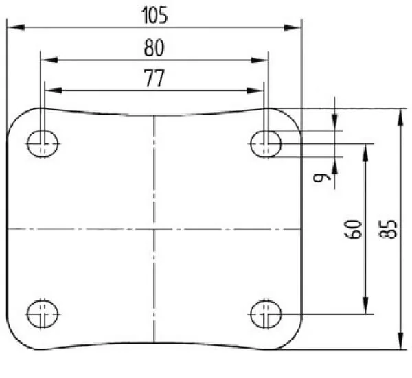 Tente - 8470UFC125P62 - Edelstahl-Lenkrollen mit elastischer grauer Gummi-Laufrolle