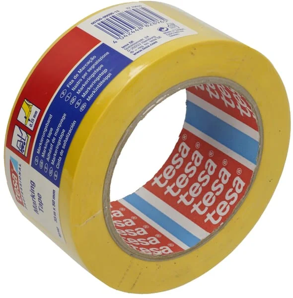 TESA - T607600009515 - Band, Warnhinweis, Bodenmarkierung, Gelb, 33m x 50mm TESA