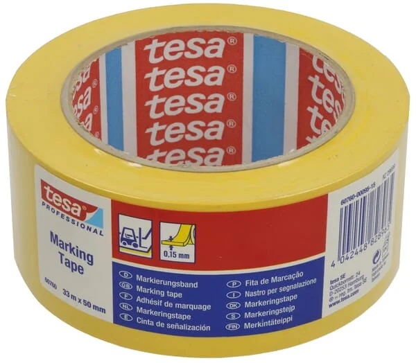 TESA - T607600009515 - Band, Warnhinweis, Bodenmarkierung, Gelb, 33m x 50mm TESA