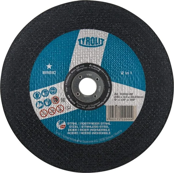 Tyrolit - 222044 - Trennscheibe Basic ST-SS 230x3