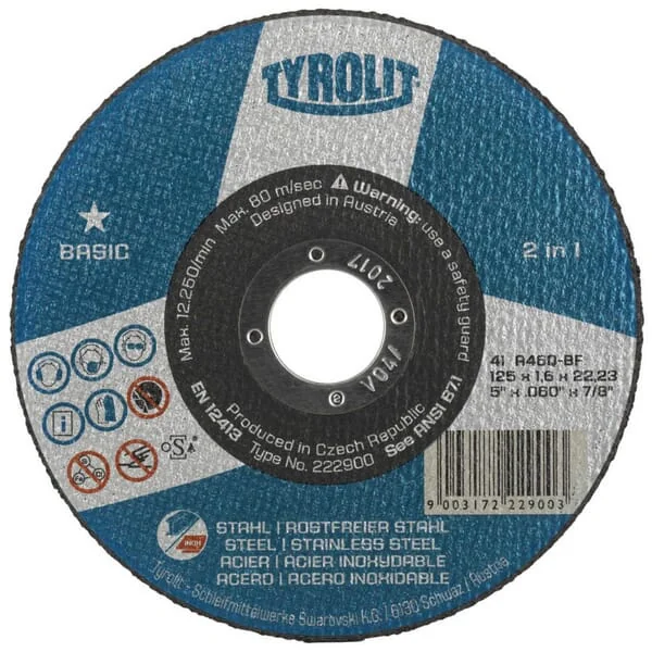 Tyrolit - 222997 - Trennscheibe Basic ST-SS 115x2,5