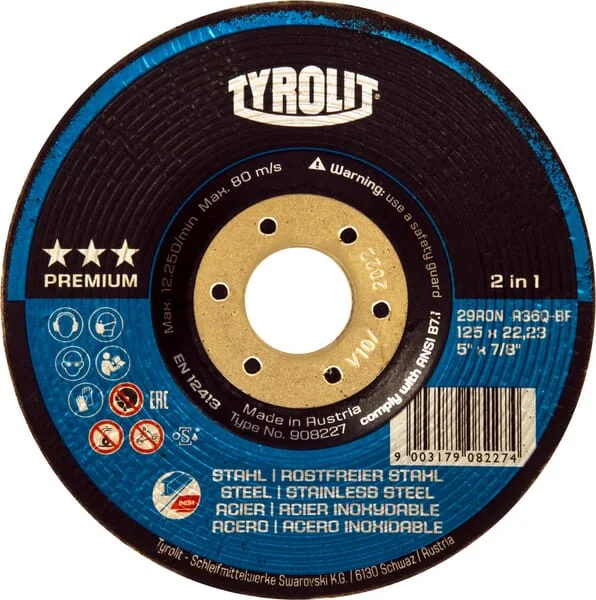 Tyrolit - BD125A36 - Schleifscheibe 125mm A36-BF