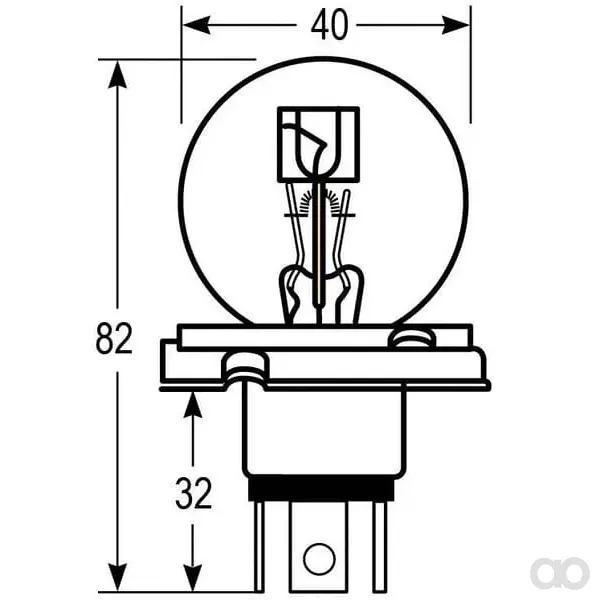Vapormatic - VLC0410 - Halogen-Gluehlampe R2 12V 45W/40W Vapormatic