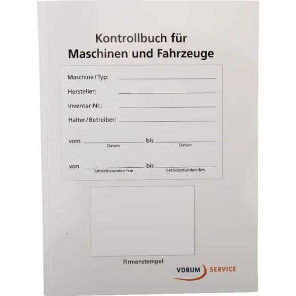 VDBUM - VDBAP0081 - Kontrollbuch Fuer Maschinen Und Fahrzeuge
