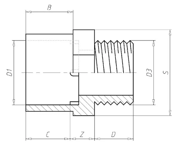 VdL - PVC7ADP12M - Adapterhuelse 1/2" x M 1/2"