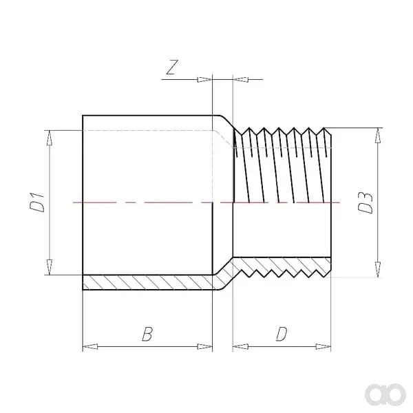 VdL - V140015 - Adapterhuelse 25mm x M 3/4"