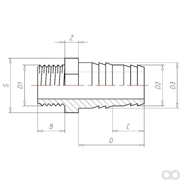 VdL - V357051 - Schlauchverbinder 50mm x M 1 1/2"