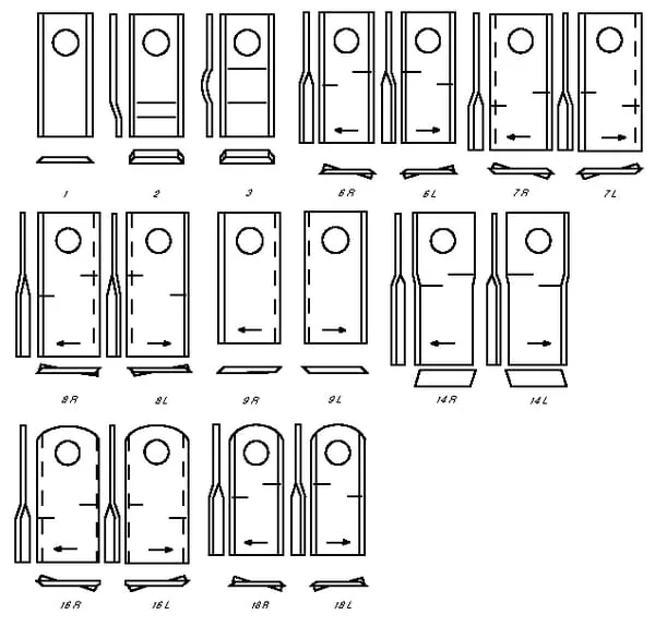 Vicon - KM13800059 - Mähwerk-Schneidmesser Rechts 97x48x4mm Bohrung Durchmesser 19mm Geeignet Für Vicon