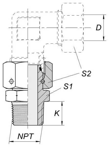 Voss - EGESD8L14NPT - Koppeling 8L 1/4NPT