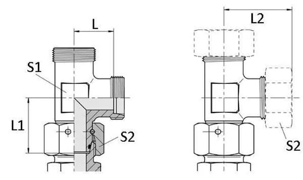 Voss - ELVD16S - Verstellbare T-Kupplung