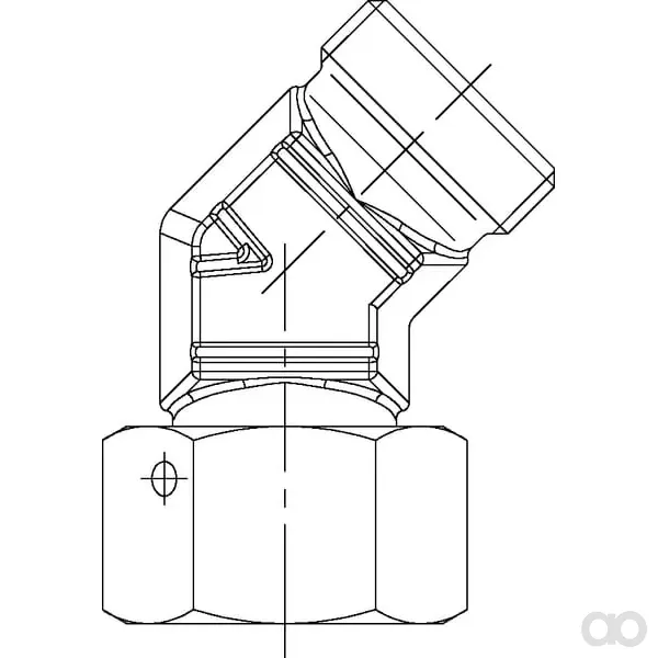 Voss - EVSD38S - Schneidringverbinder 38s, 45°
