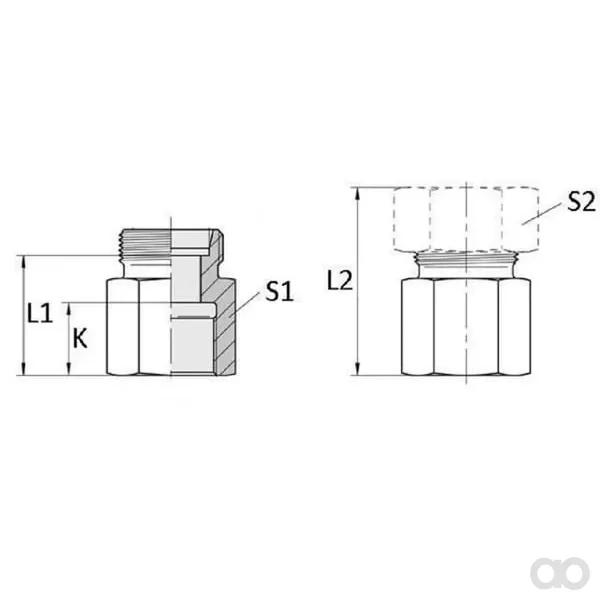 Voss - GAS10LR38 - Weiblicher Adapter 10L - 3/8 BSP
