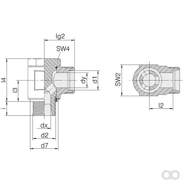 Voss - RSWS16SM22WD - Winkel-Banjo-Kupplung