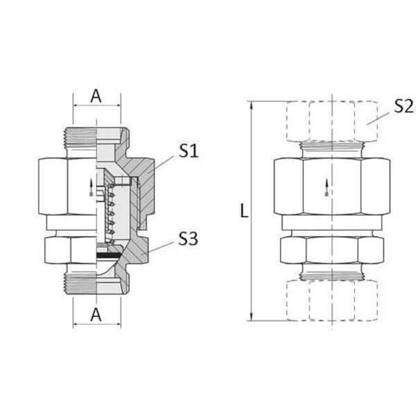 Voss - RVV38S - Rueckschlagventil 38S 1 bar